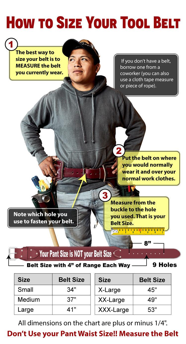 3" Leather and Nylon Work Belt -  - 