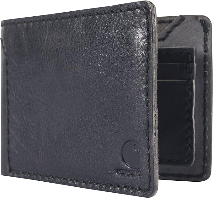 Patina Leather Bifold Wallet - Black