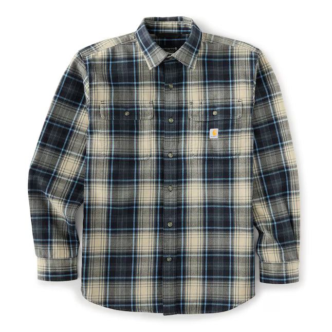 Hubbard Loose LS Plaid Shirt- Navy