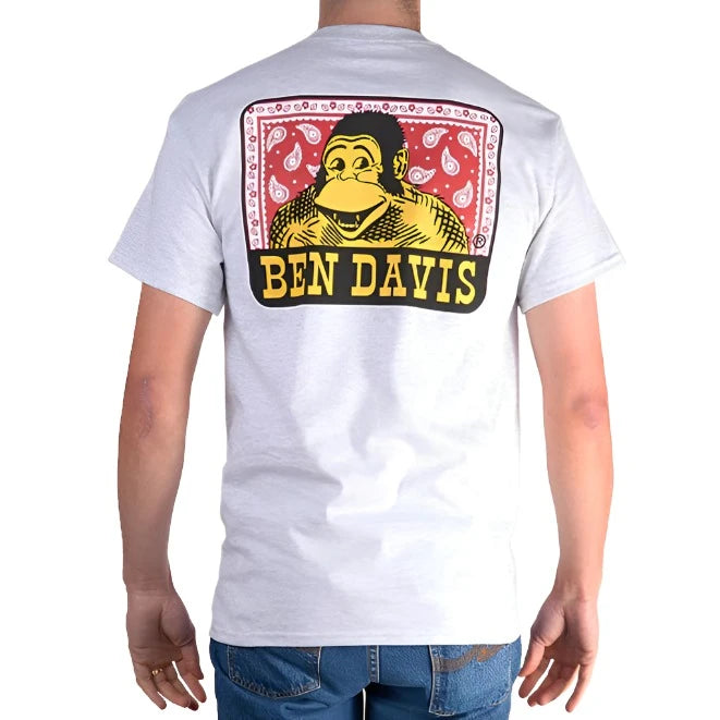 9090-Paisley Logo T-Shirt - Ash Grey - BEN DAVIS - Shirts