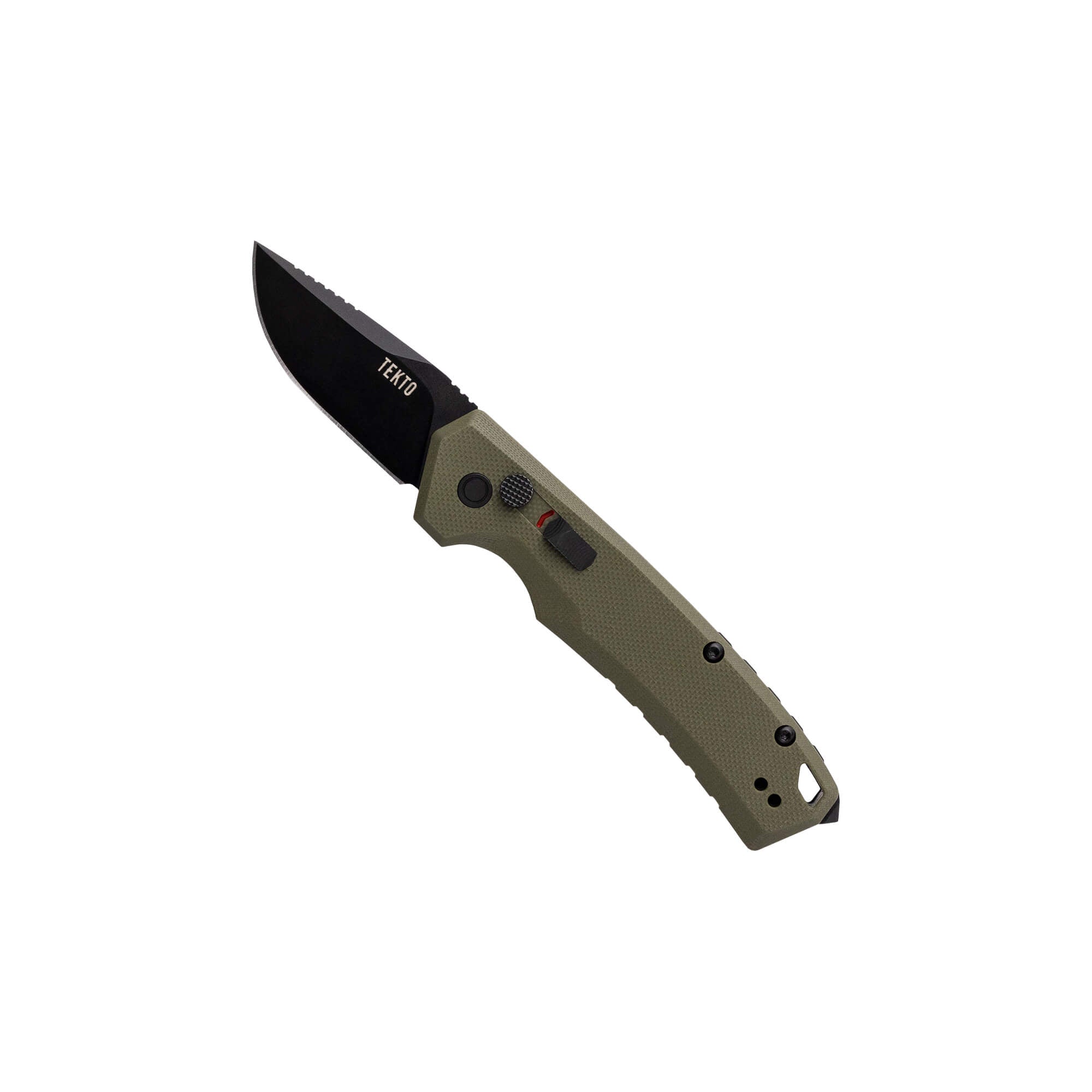 TEKTO COLLAB // A3 Delta Mini-OD Green G10 Handle // Black Accents- PB Logo