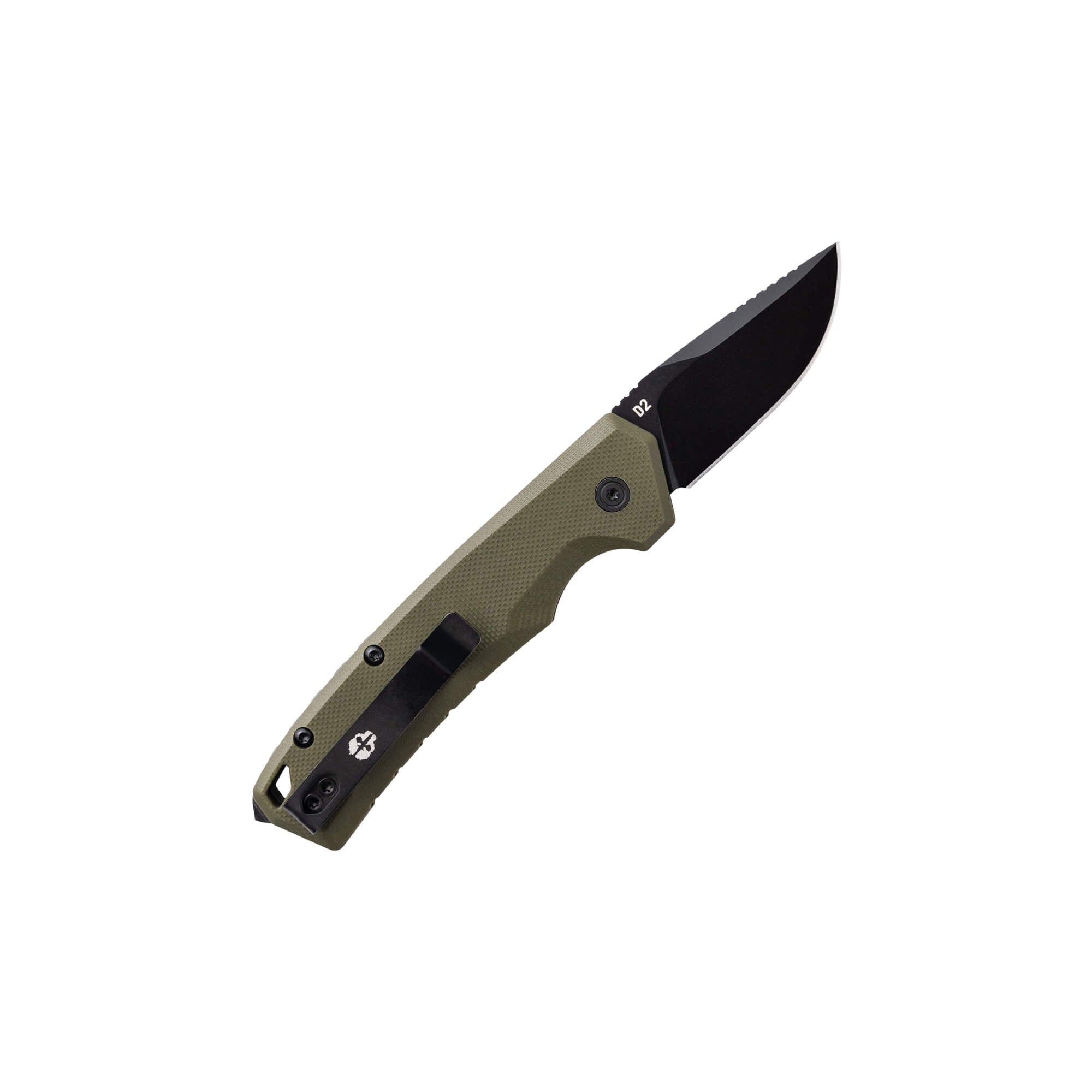 TEKTO COLLAB // A3 Delta Mini-OD Green G10 Handle // Black Accents- PB Logo