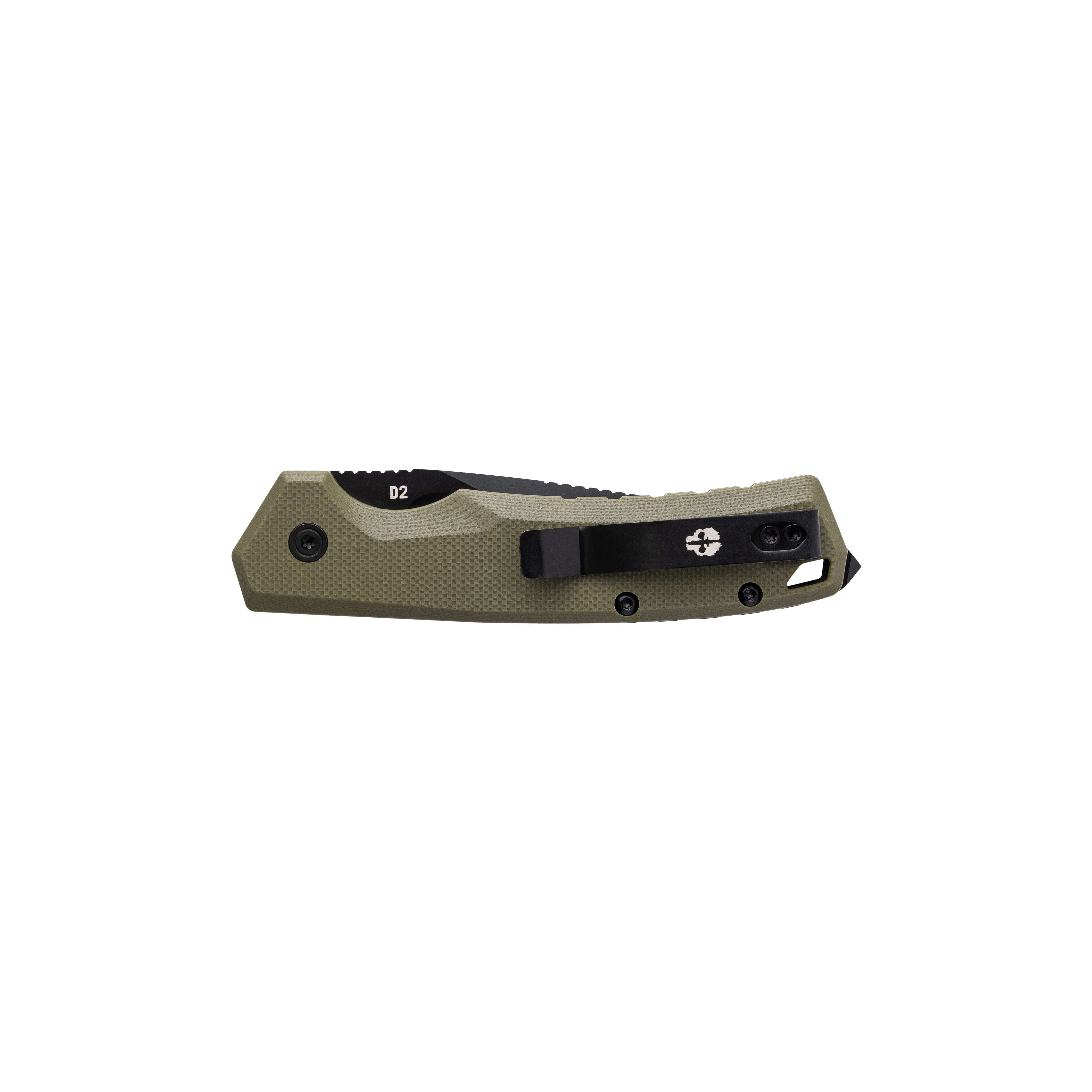 TEKTO COLLAB // A3 Delta Mini-OD Green G10 Handle // Black Accents- PB Logo