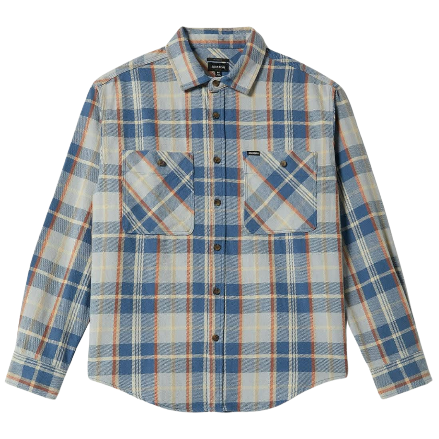 Vintage Wash Flannel - Blue/Soft Blue/Orange