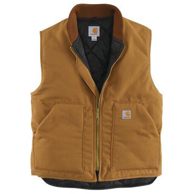 Relaxed Fit Firm Duck Insulated Rib Collar V01 Vest - Carhartt Brown