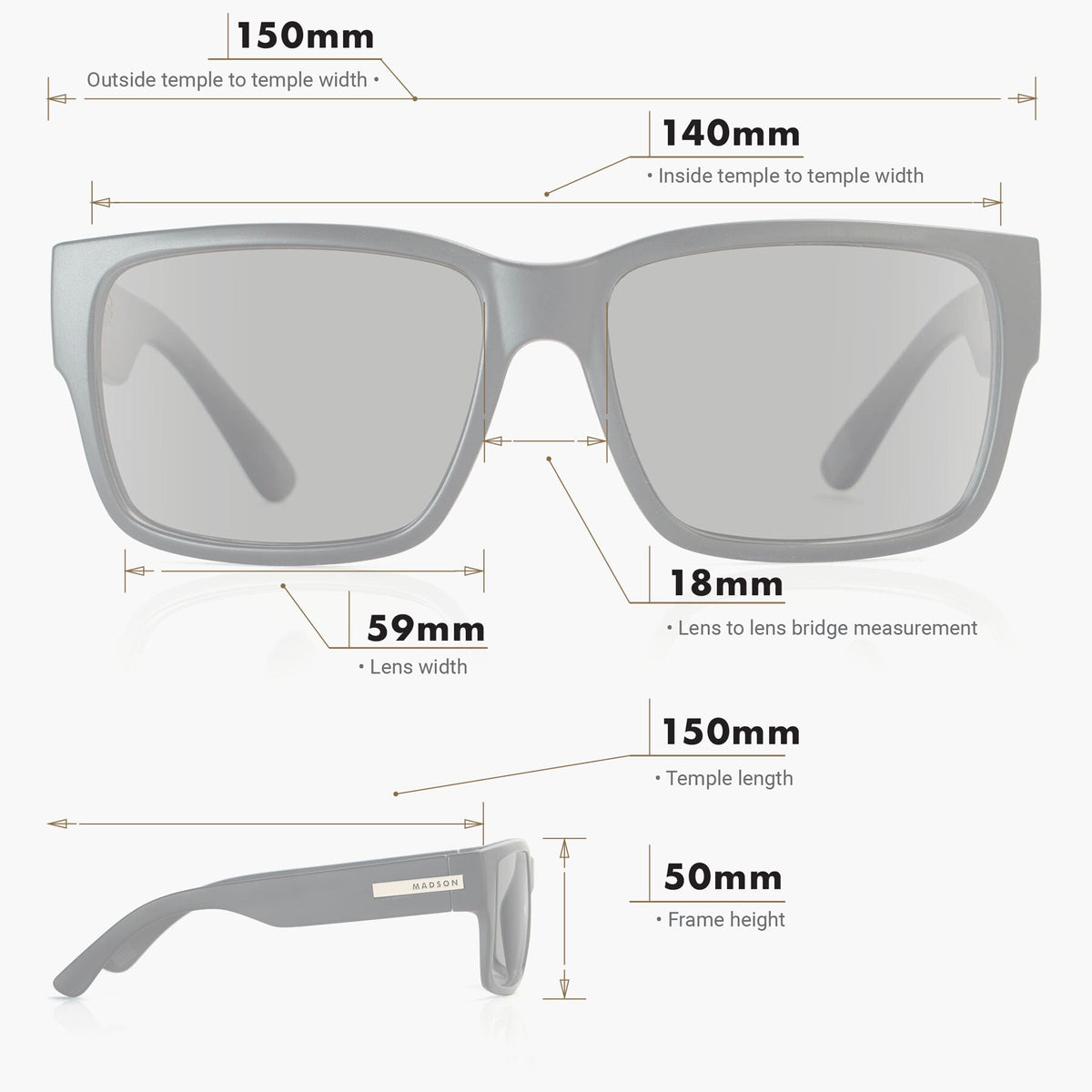 Classico - Black-Gold Stars Stripes / Grey Polarized