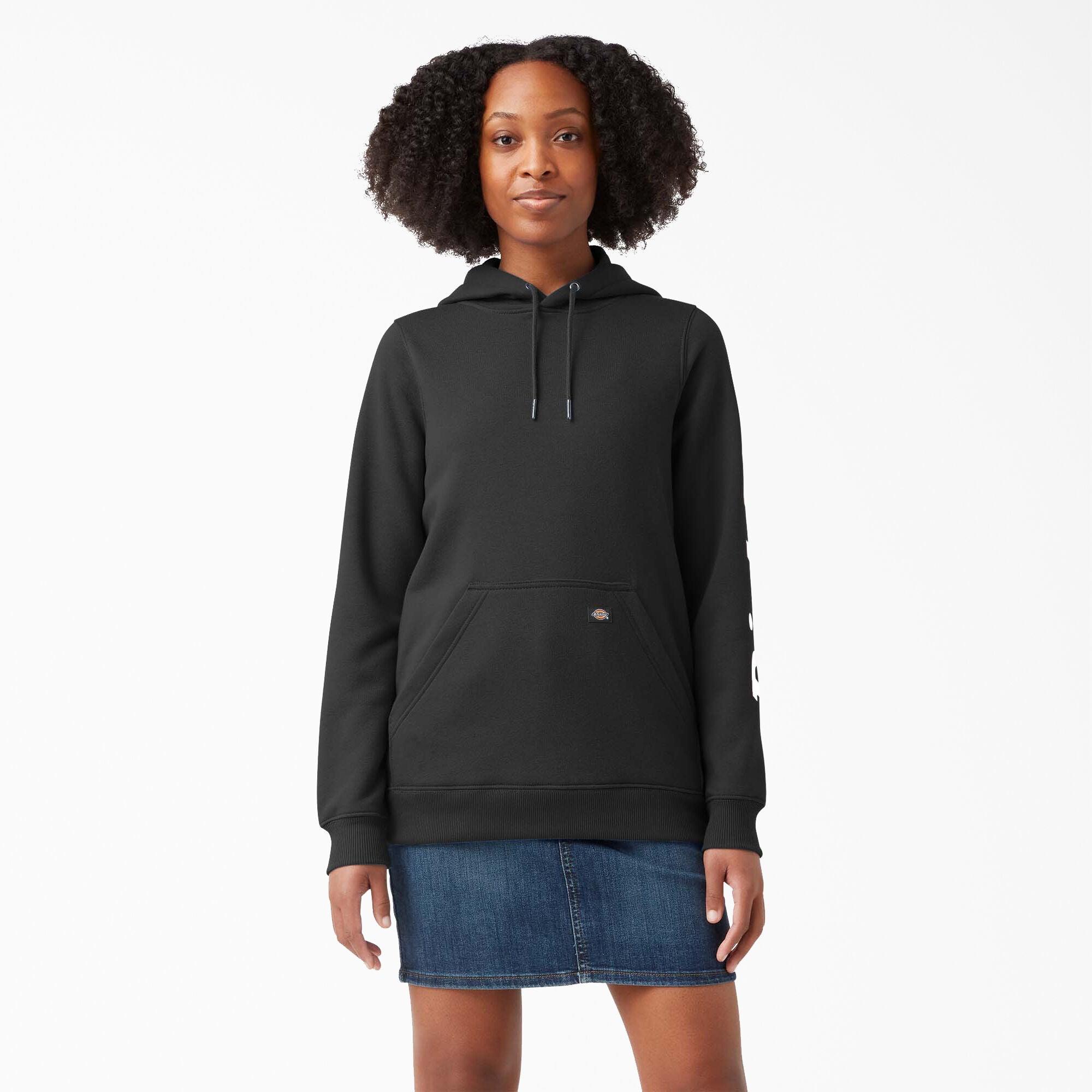 Women's Water Repellent Sleeve Logo Hoodie, Black - Purpose-Built / Home of the Trades
