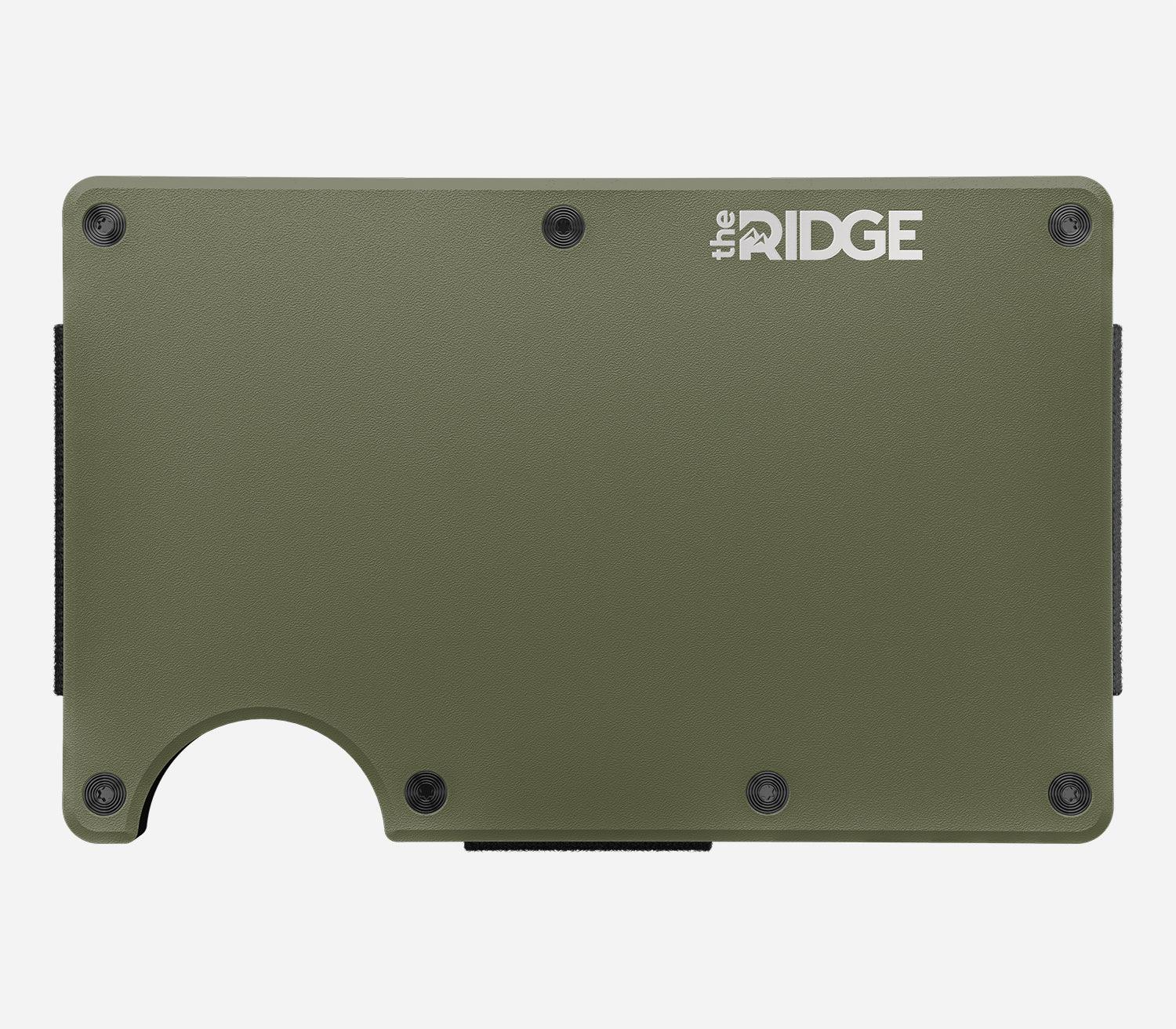 Aluminum | Matte Olive Minimalist Wallet - Cash Strap - RIDGE WALLET - Everyday Carry