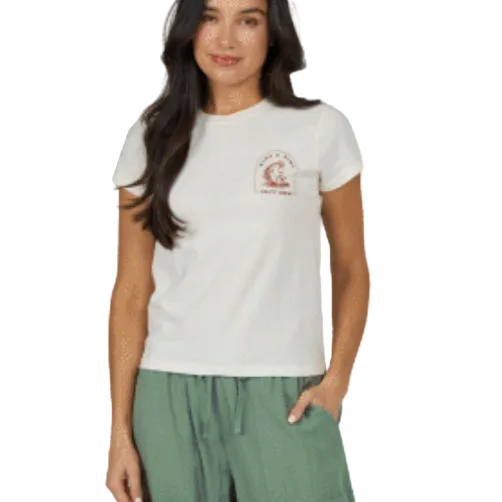 Women’s Wine N Dine Modern Tee- White