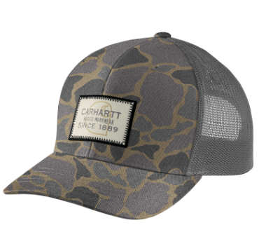 Wool Meshback Camo Logo Patch Cap- Khaki Vintage Camo