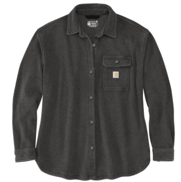 Women's Waffle Knit Overshirt- Carbon Heather