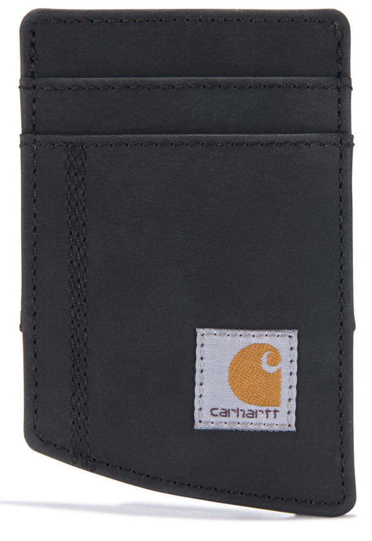 Saddle Leather Front Pocket Wallet- Black