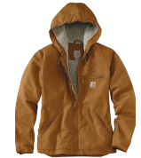 Women's Washed Duck Jacket Sherpa Lined - Brown