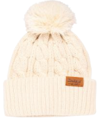 Women's Cable Knit Cuffed Beanie- Oat Milk