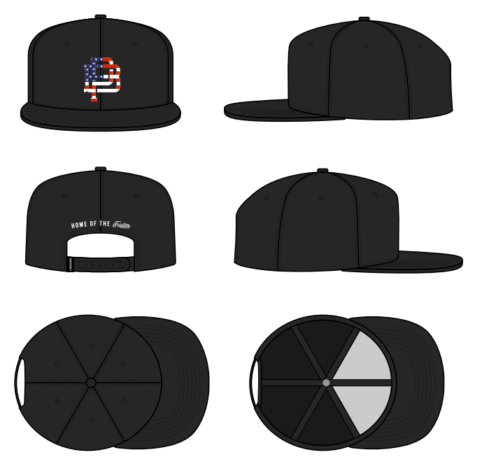 PB USA Crest Snapback, Black
