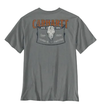 Irvine Relaxed Tough Skull T-Shirt- Weathered Ash Heather