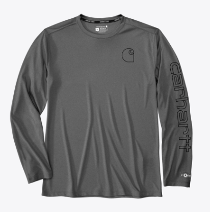 Force Sun Defender™ Relaxed LS Logo T-Shirt- Steel Heather
