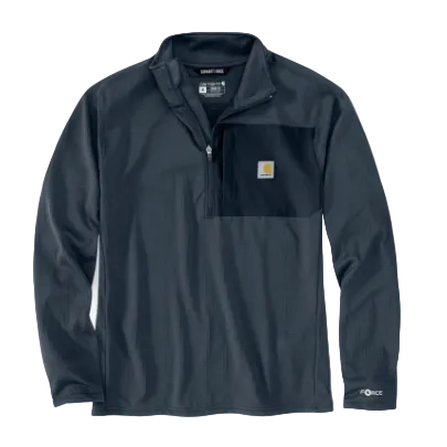 Force Ironwood Relaxed 1/2-Zip Mock Neck- Deep Smoke Blue