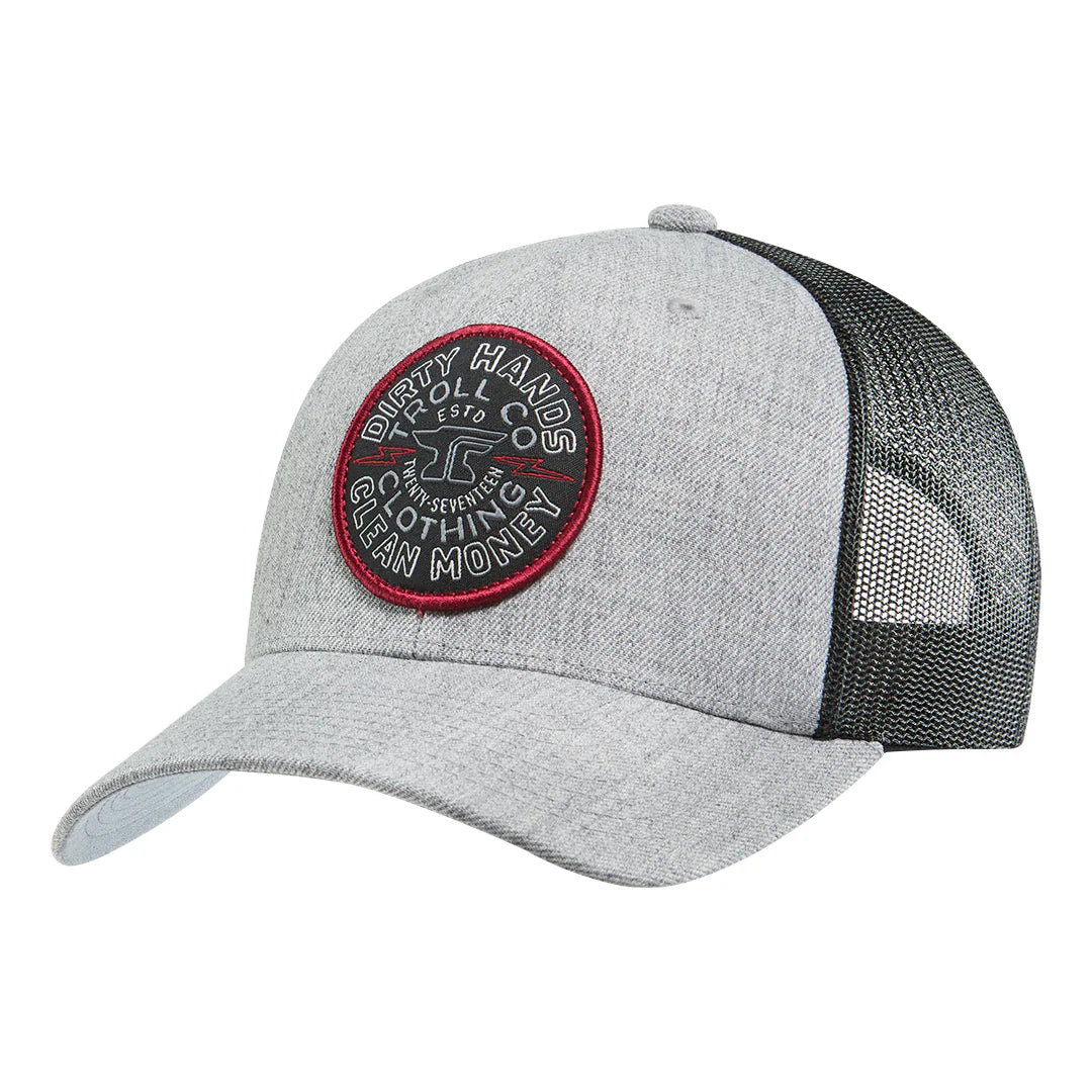 DHCM Shocker Curved Brim Trucker- Gray Heather