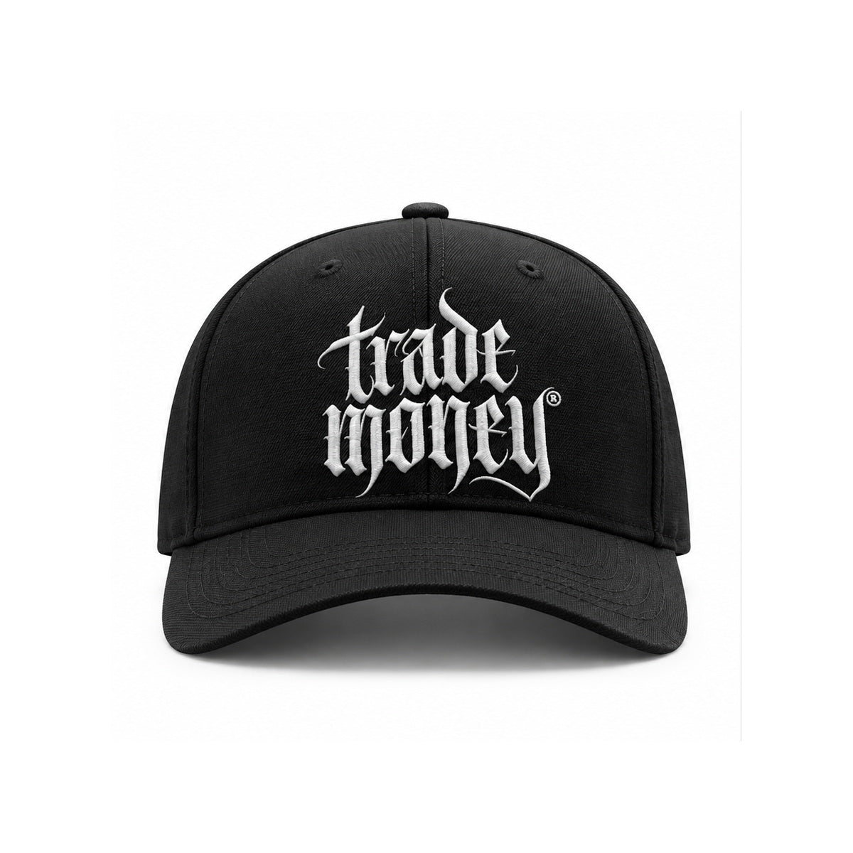 Stacked Curved Brim Snapback, Black