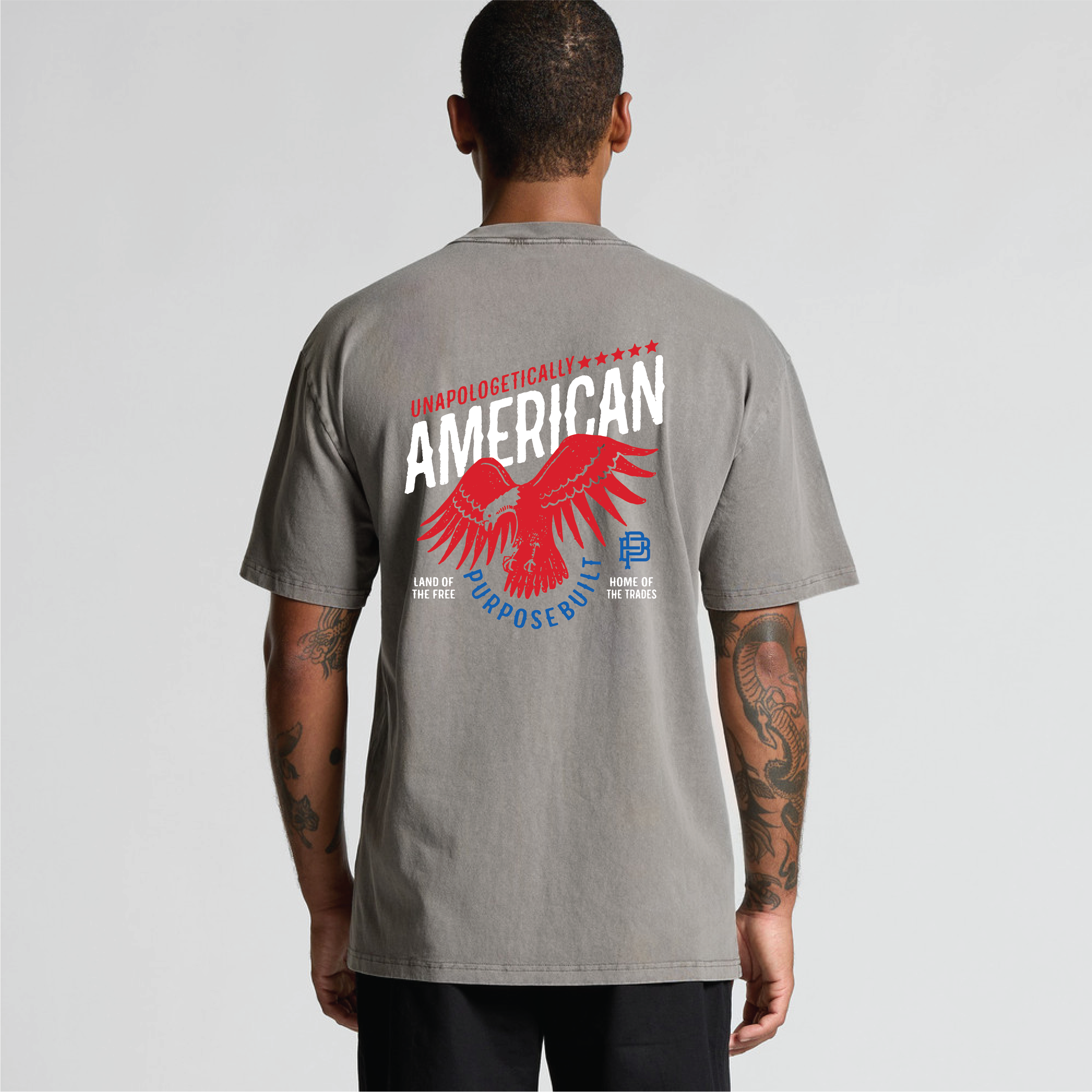 Unapologetically American Tee, Heavy Faded Grey
