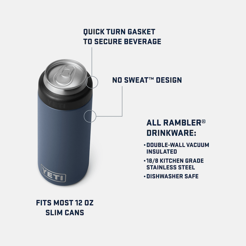 Rambler® 12 oz Colster® Slim Can Cooler - Black - Purpose-Built / Home of the Trades