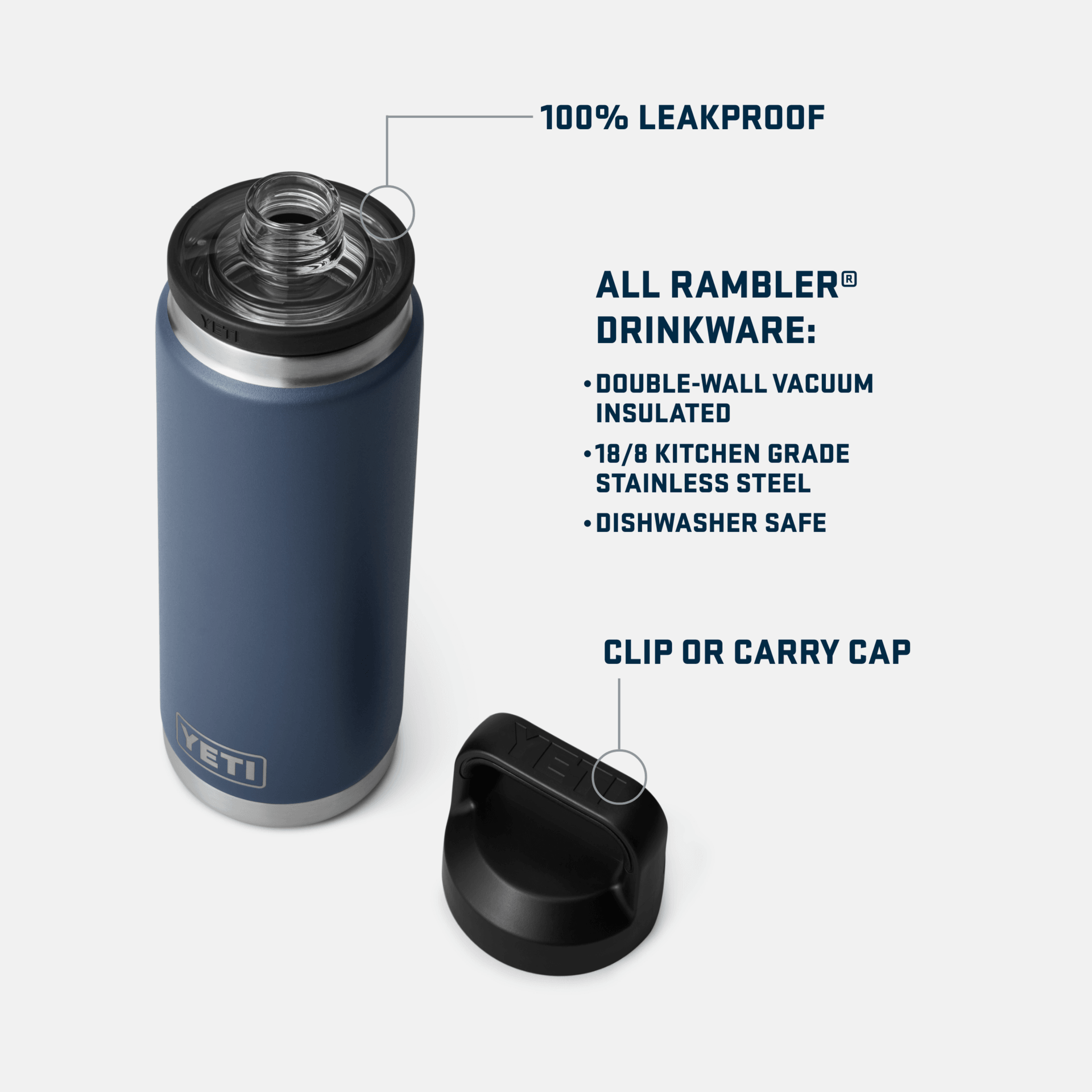 Rambler® 26 oz Water Bottle w/Chug Cap - Rescue Red - Purpose-Built / Home of the Trades