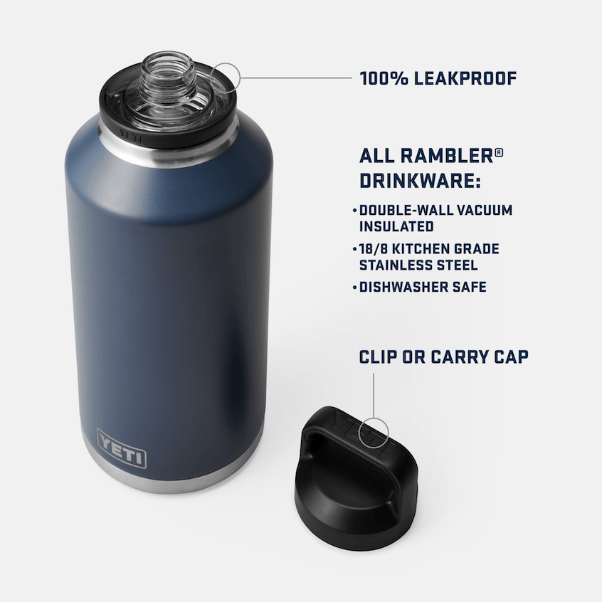 Rambler® 64 oz Water Bottle w/Chug Cap - Black - Purpose-Built / Home of the Trades