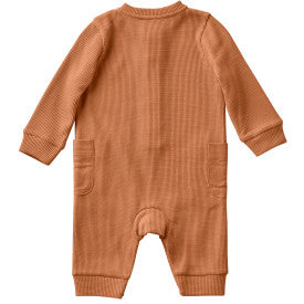 Infant Long Sleeve Thermal Snap Front Coverall -Carhartt Brown Heather