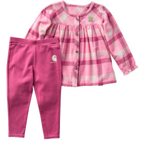 Infant/Toddler Girls Flannel Top and Legging Set - Violet Quartz