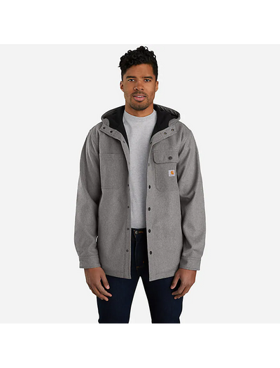 Rain Defender® Heavyweight Hooded Shirt Jacket Black Heather
