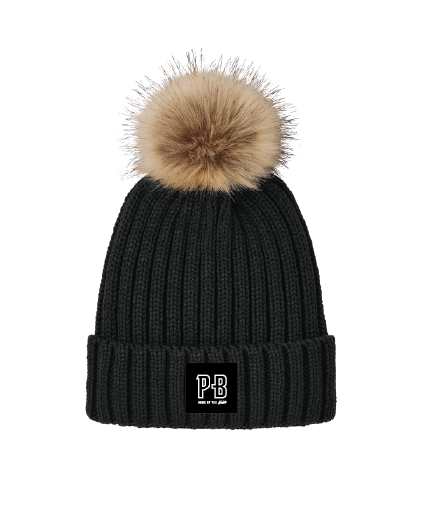 PB Pom Beanie, Deep Black