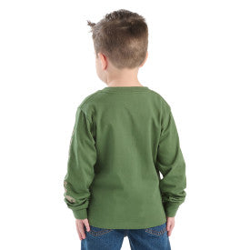 Youth Boys Long-Sleeve Pocket T-shirt - Bronze Green
