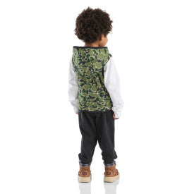 Infant/Toddler Boys Long-Sleeve T-Shirt, Camo Vest and Pant Set - Green Duck Camo