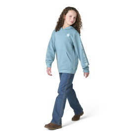 Youth Girls Long-Sleeve Logo SweatShirt -Mineral Blue