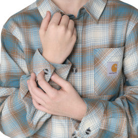 Youth Boys Long-Sleeve Flannel Button-Front Shirt - Hydro