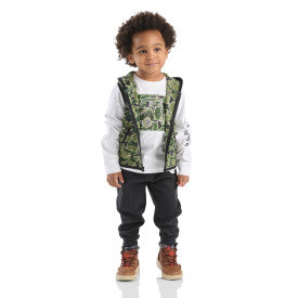 Infant/Toddler Boys Long-Sleeve T-Shirt, Camo Vest and Pant Set - Green Duck Camo