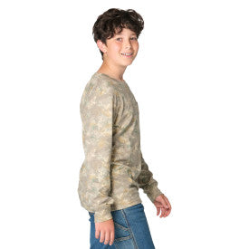 Youth Boys Long-Sleeve Faded Camo Pocket T-Shirt - Faded Camo