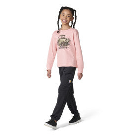 Youth Girls French Terry Cargo Jogger - Caviar Black