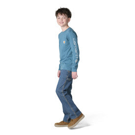 Youth Boys Long-Sleeve Pocket Logo T-Shirt - Hydro