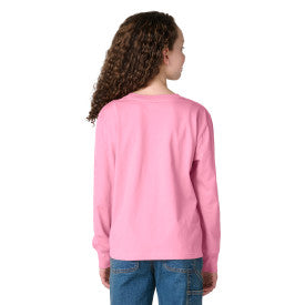 Youth Girls Long-Sleeve Tonal Patch Pocket T-Shirt - Cashmere Rose