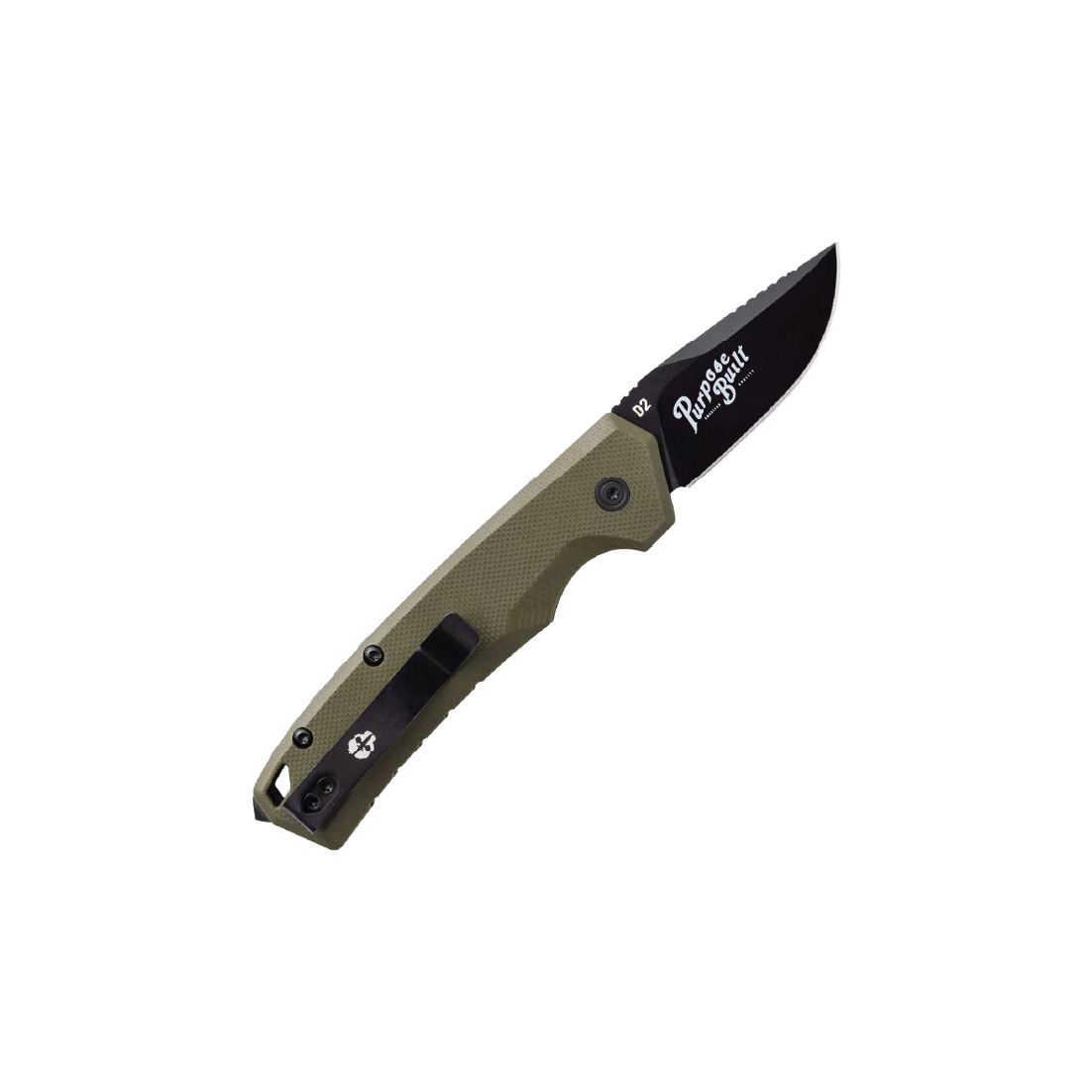 TEKTO COLLAB // A3 Delta Mini-OD Green G10 Handle // Black Accents- PB Logo