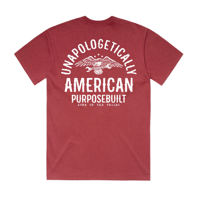 Unapologetically America HD Tee, Faded Cardinal